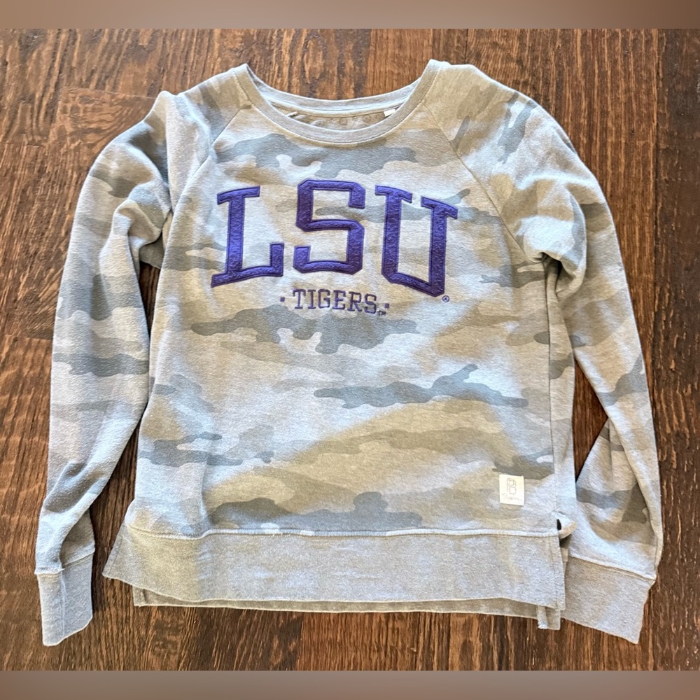 Gray Camouflage LSU Sweatshirt